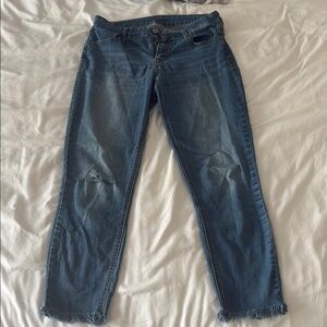 Old Navy Distressed Blue Ankle Jeans